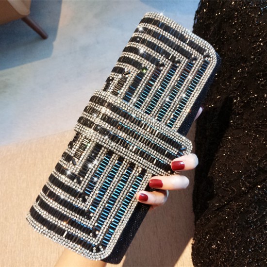 Rhinestone glitter women's chain dinner clutch Rhinestone glitter women's chain dinner clutch