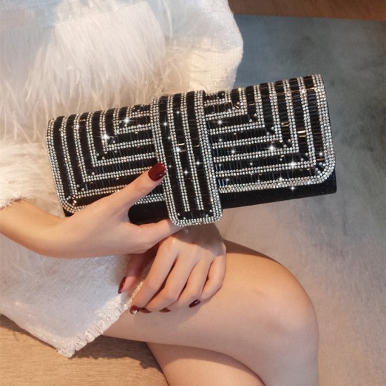 Rhinestone glitter women's chain dinner clutch Rhinestone glitter women's chain dinner clutch