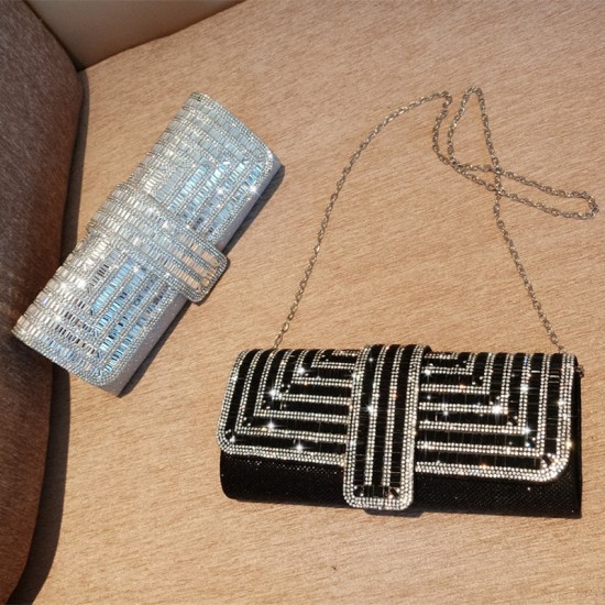 Rhinestone glitter women's chain dinner clutch Rhinestone glitter women's chain dinner clutch