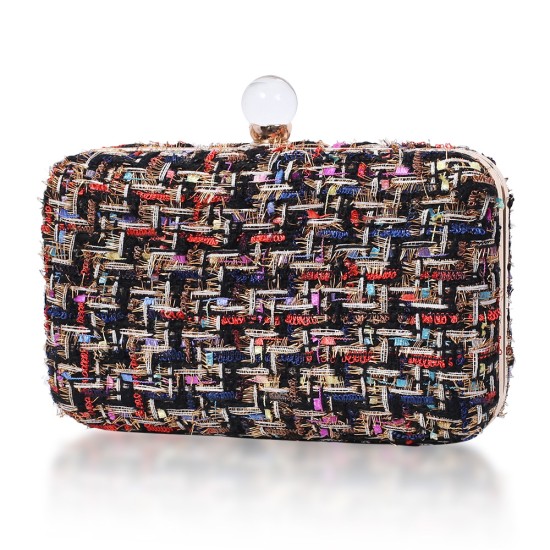 Tweed woven evening clutch bag Tweed woven evening clutch bag
