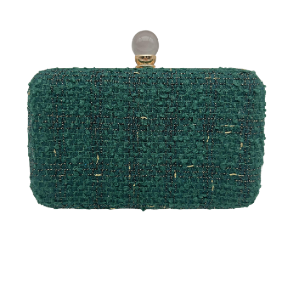 Tweed woven evening clutch bag Tweed woven evening clutch bag