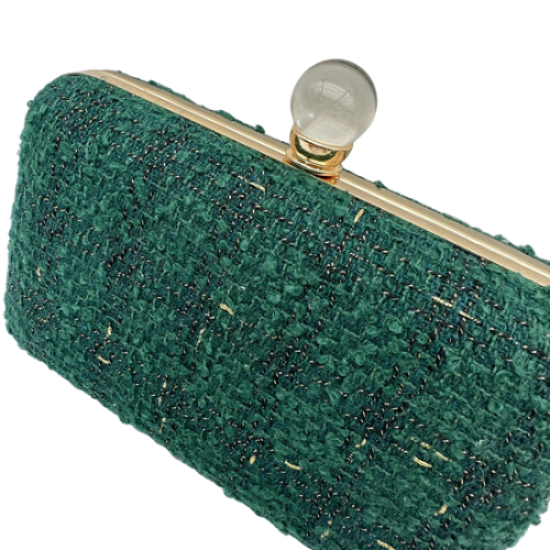 Tweed woven evening clutch bag Tweed woven evening clutch bag