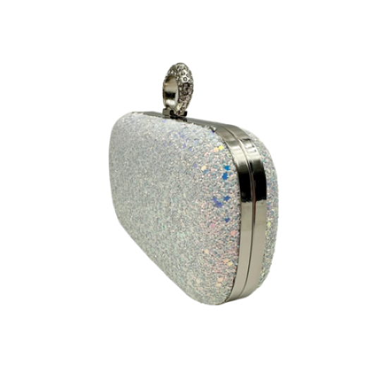 Silver Winky dinner clutch